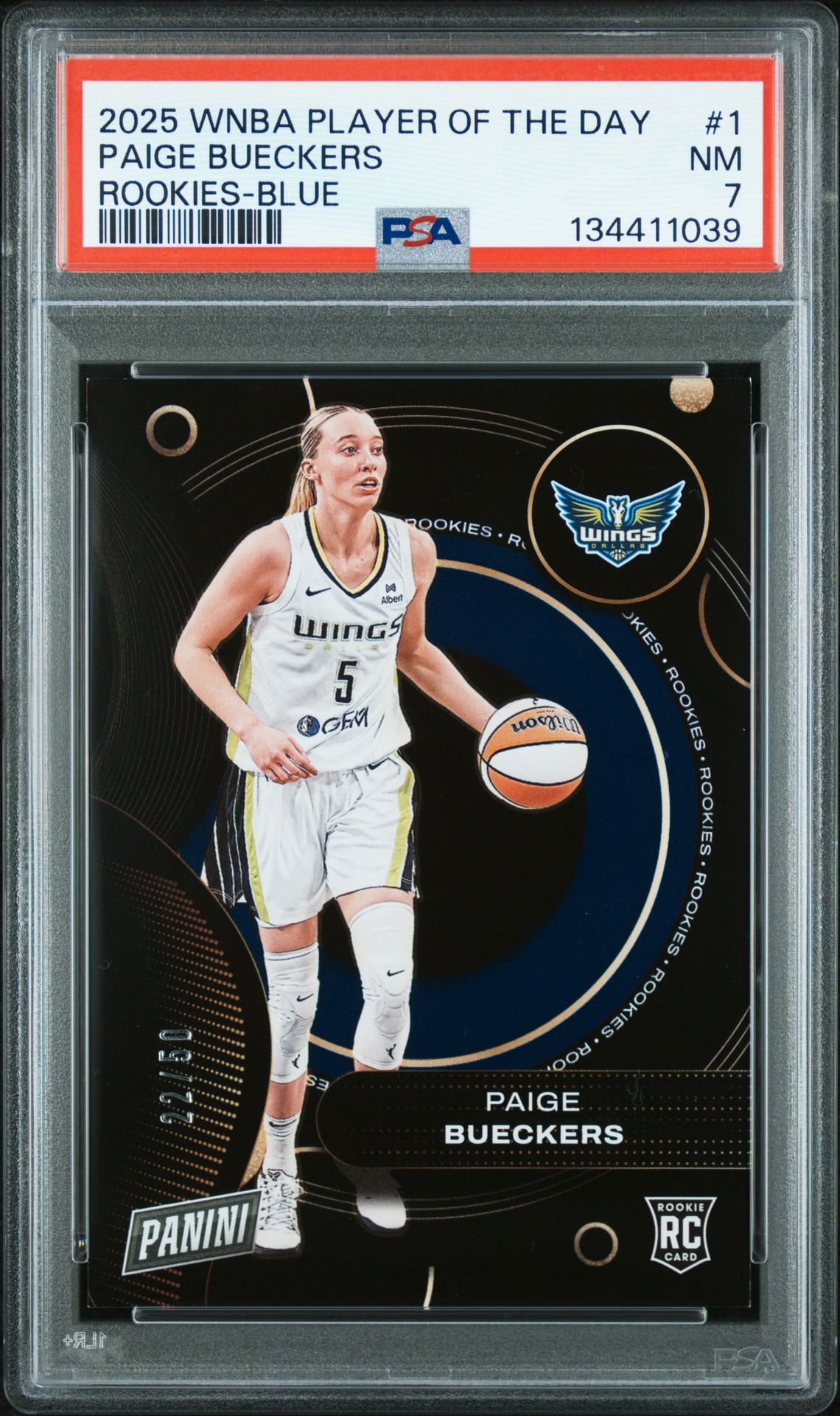 2025 Panini Wnba Player Of The Day Rookies Paige Bueckers #1 (Rookies-Blue) Nm 7 front