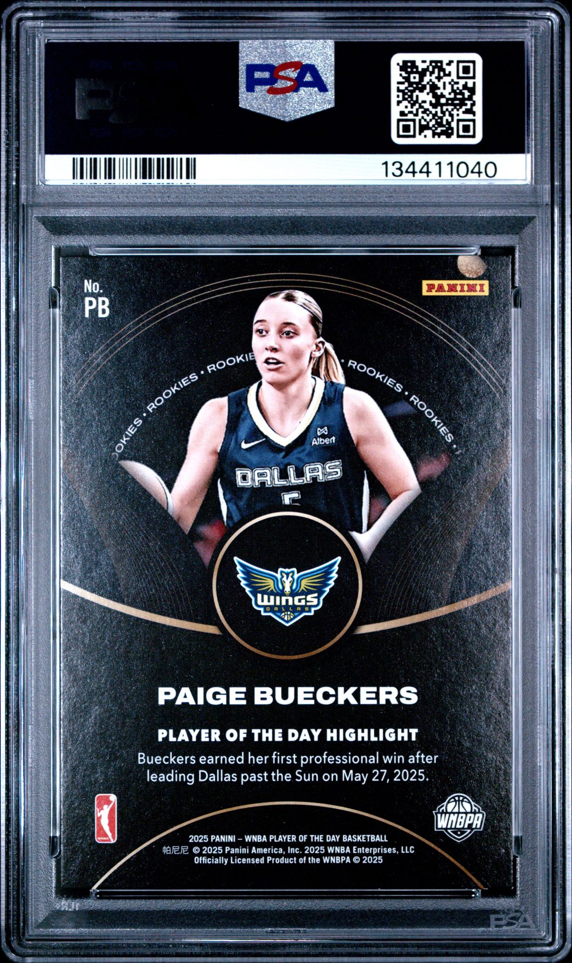 2025 Panini Wnba Player Of The Day Rookies Paige Bueckers #Pb (Rookies-Orange) Mint 9 back