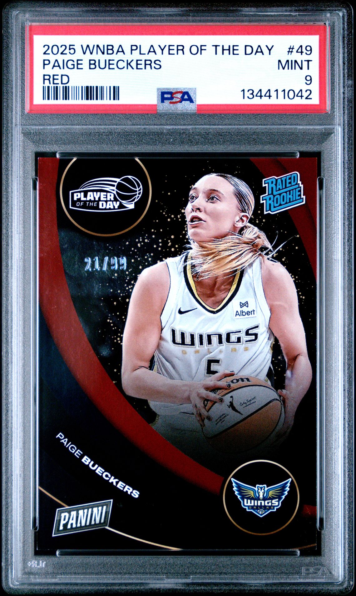 2025 Panini Wnba Player Of The Day Paige Bueckers #49 (Red) Mint 9 front