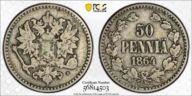 1864-S 50 Pen F15