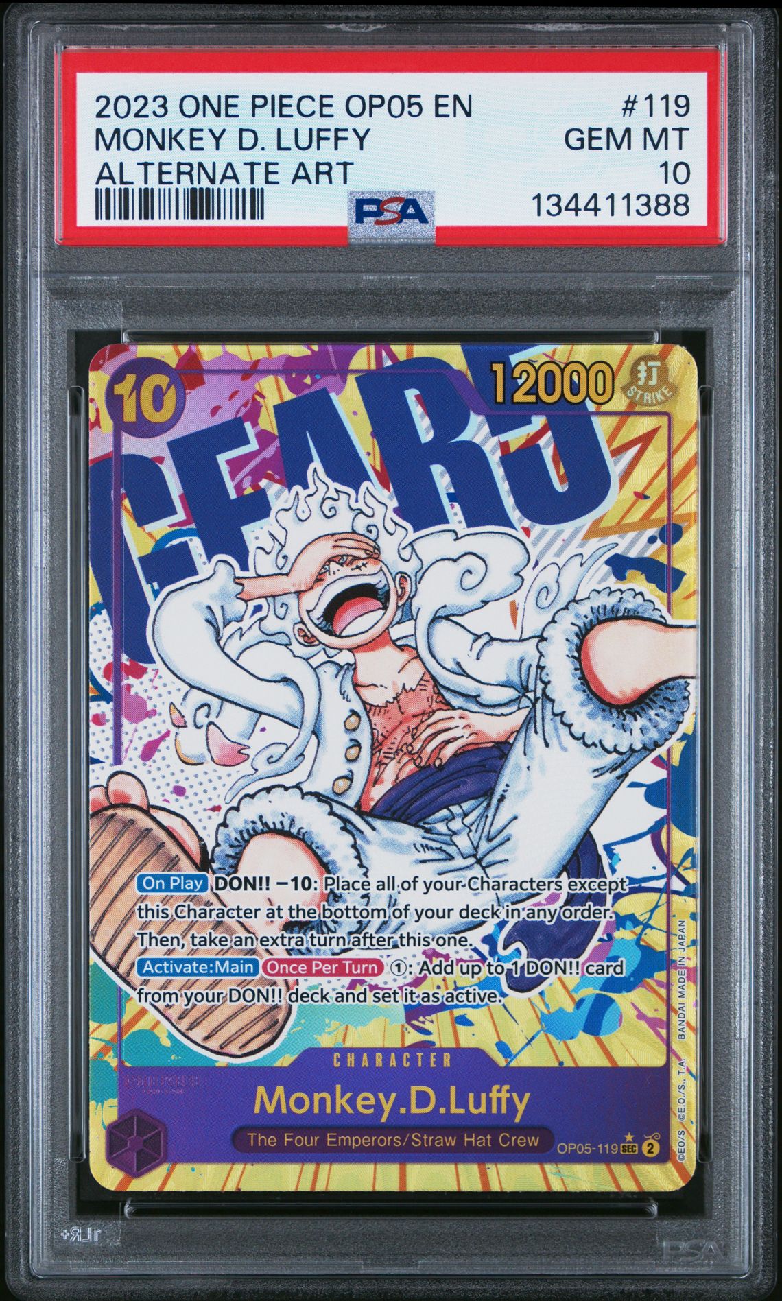 2023 One Piece ONE PIECE OP05-AWAKENING OF THE NEW ERA Alt Art #119 Monkey D. Luffy front