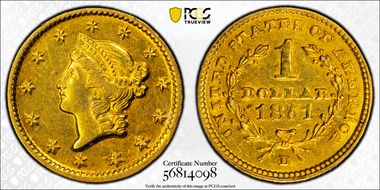 1851-D G$1 AU58