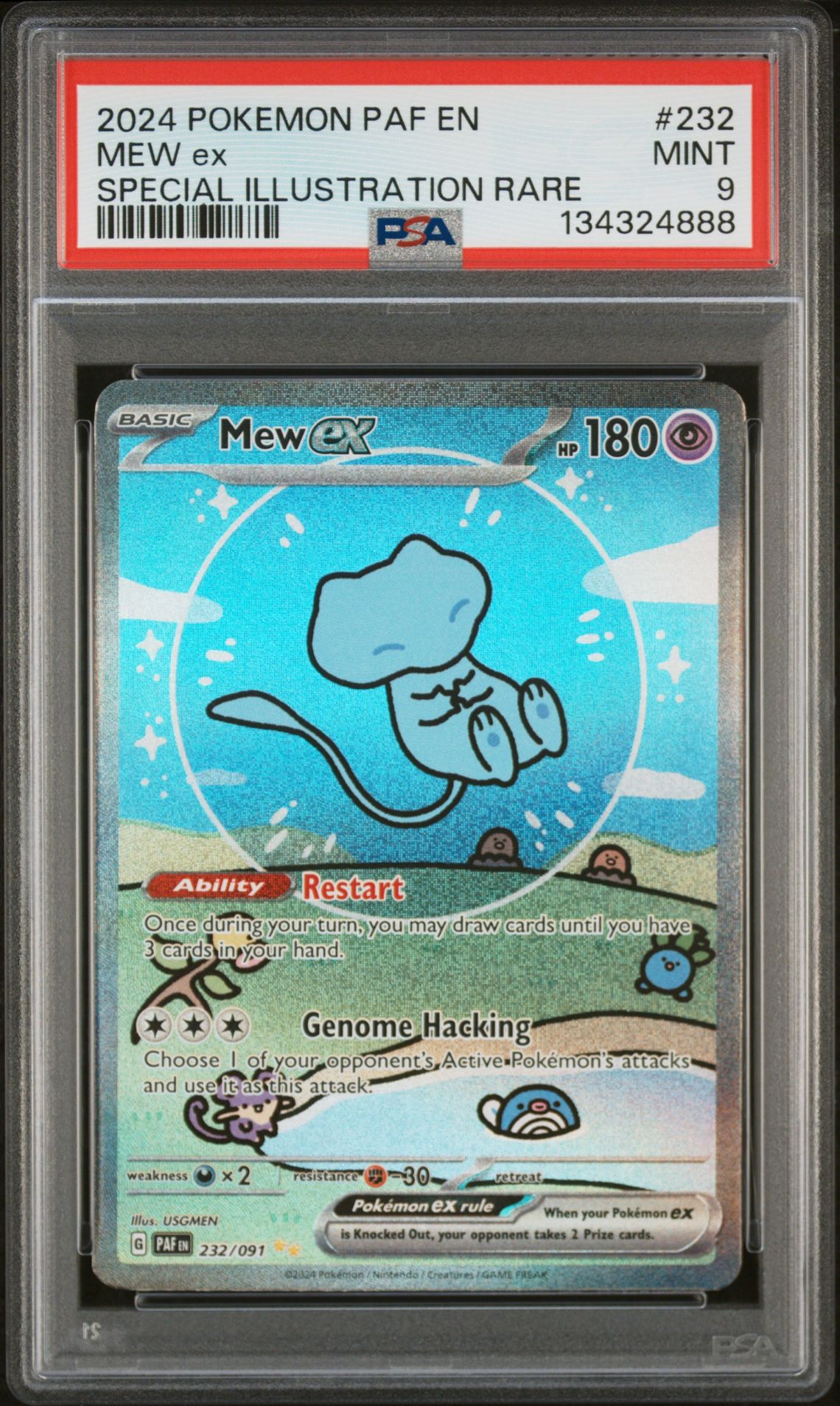 2024 Pokemon Paf En-Paldean Fates Mew Ex #232 (Special Illustration Rare) Mint 9 front