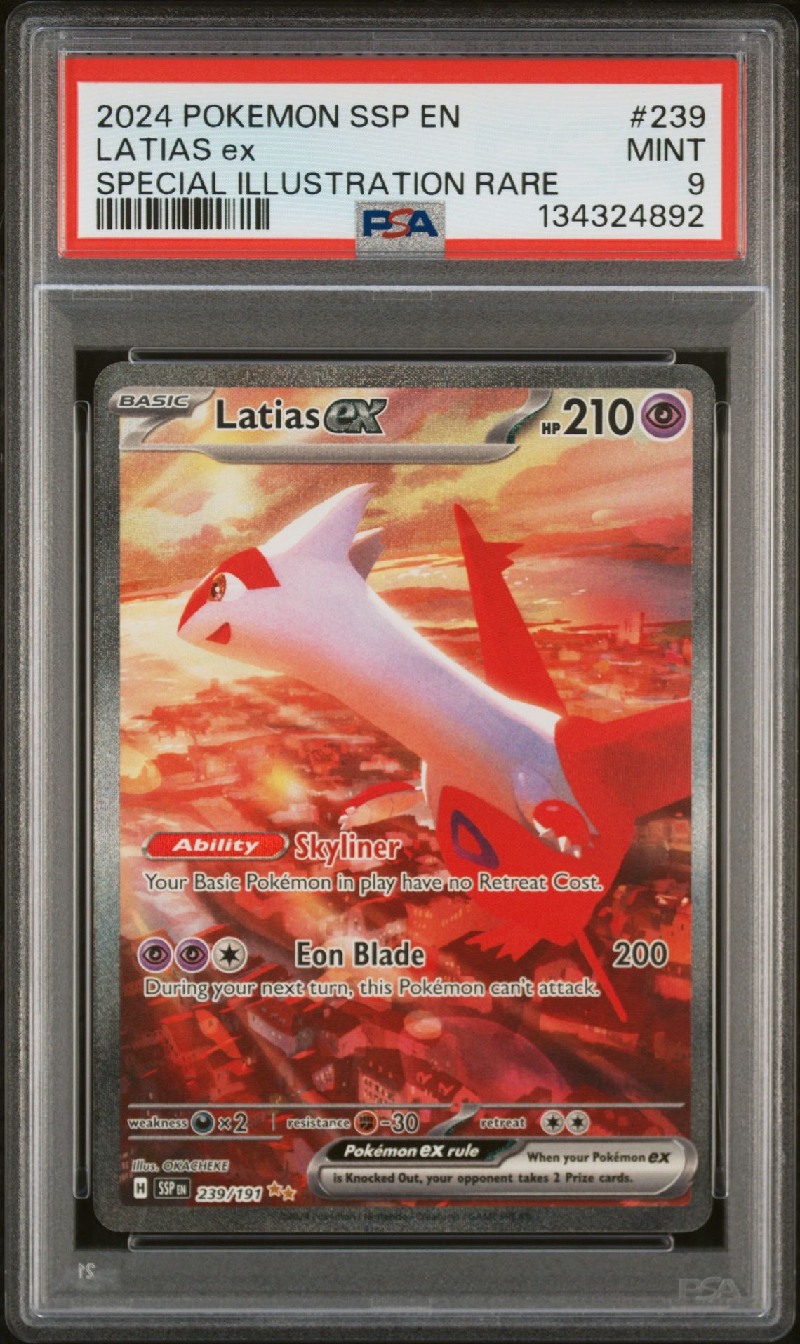 2024 Pokemon Ssp En-Surging Sparks Latias Ex #239 (Special Illustration Rare) Mint 9 front