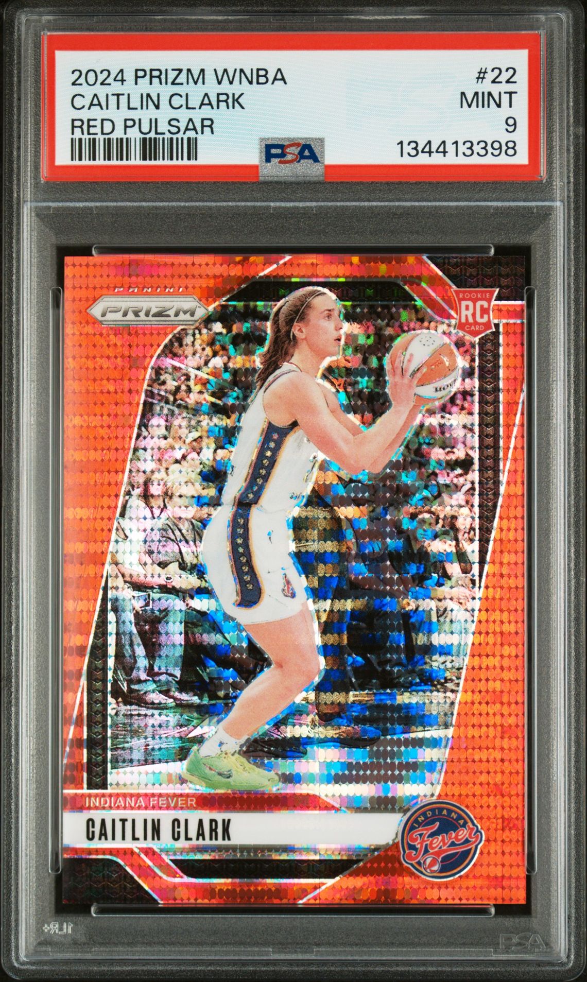 2024 Panini Prizm Wnba Caitlin Clark #22 (Red Pulsar) Mint 9 front