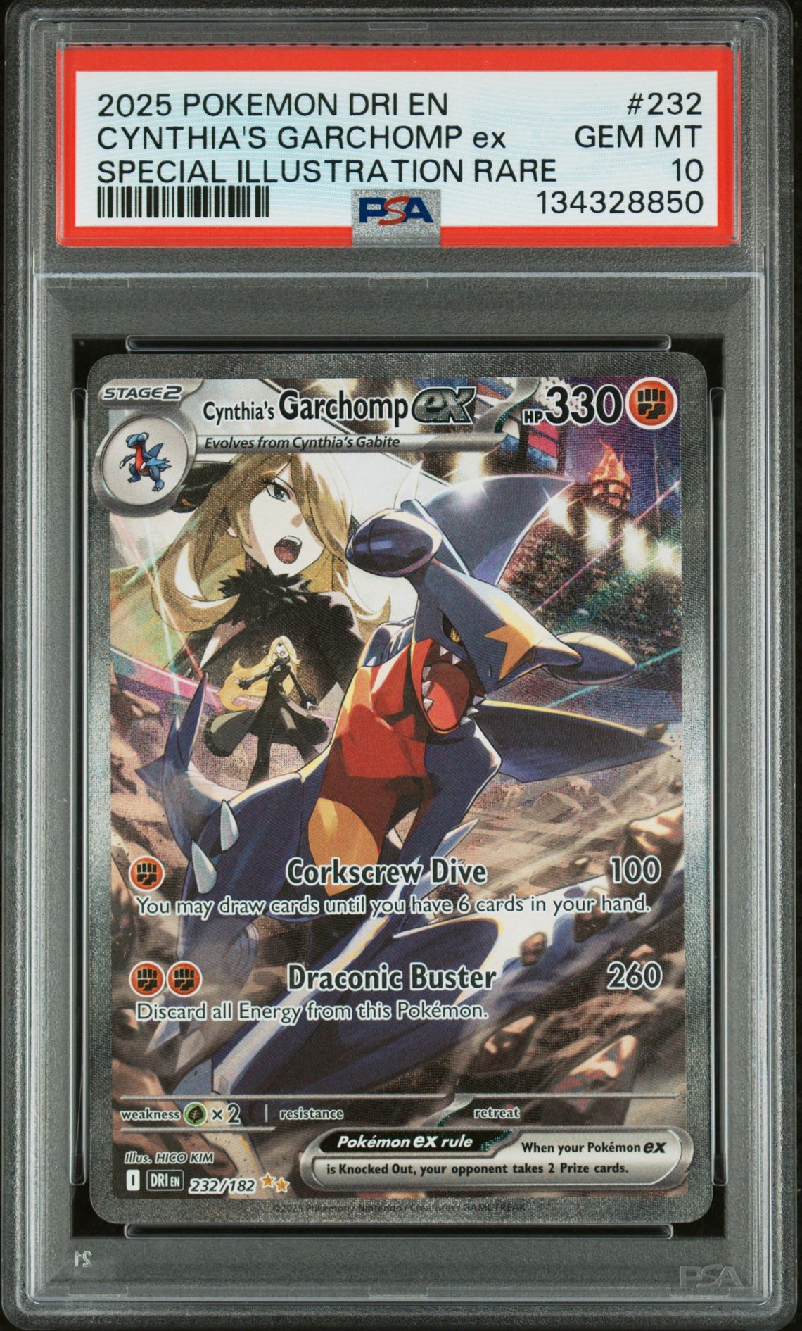 2025 Pokemon POKEMON DRI EN-DESTINED RIVALS SPECIAL ILLUSTRATION RARE #232 Cynthia's Garchomp EX front