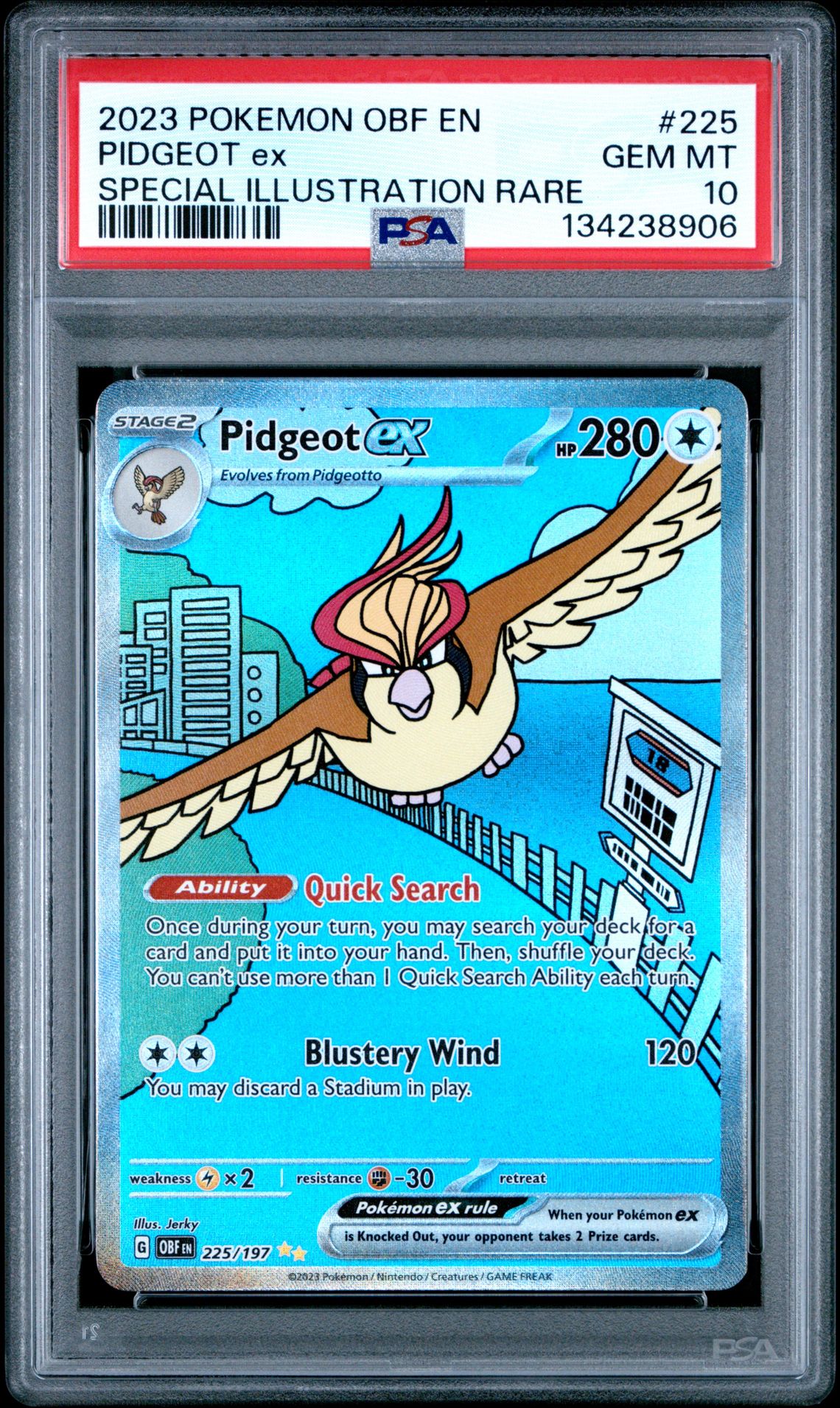 2023 Pokemon Obf En Special Illustration Rare SPECIAL ILLUSTRATION RARE #225 PIDGEOT ex front