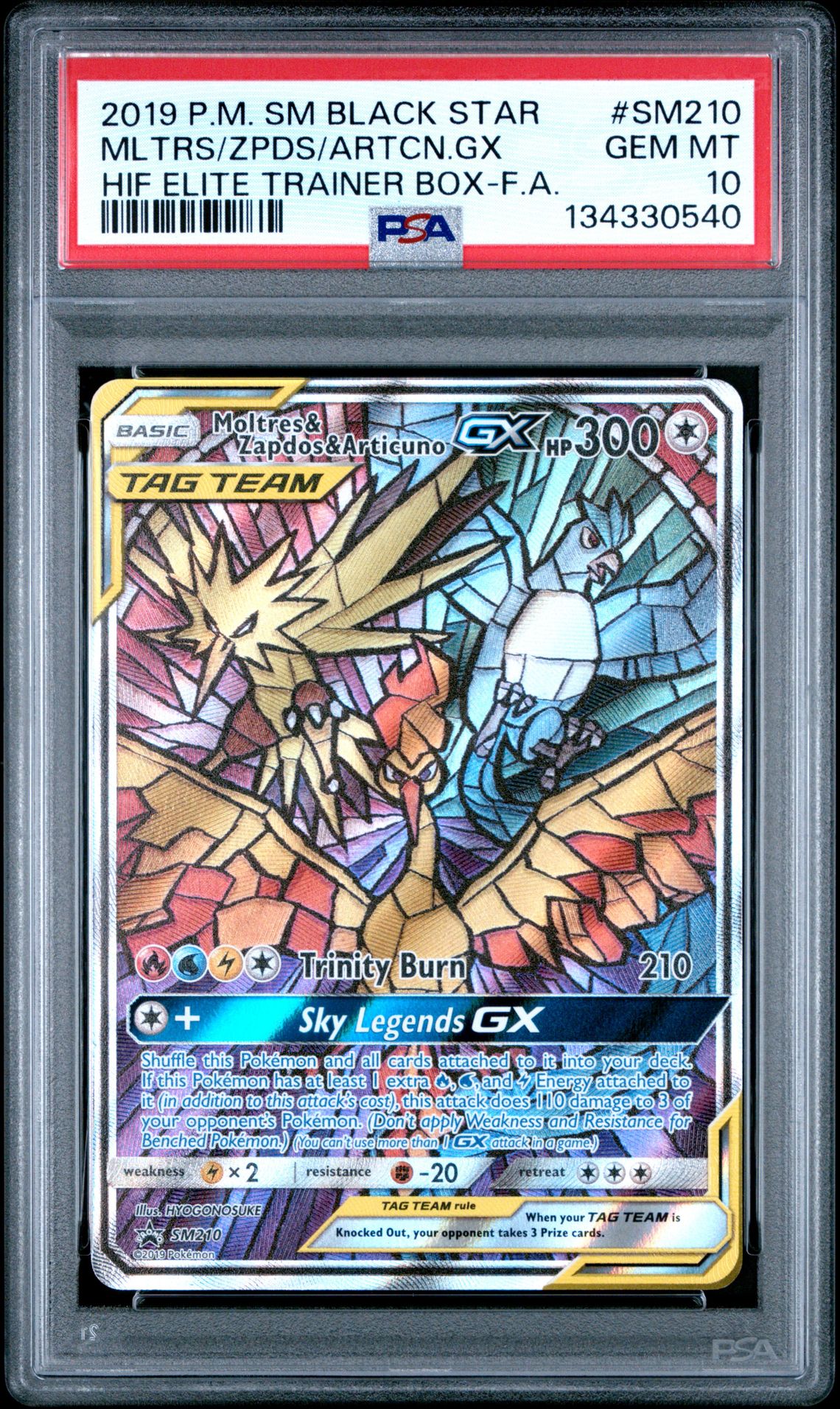 2019 Pokemon #SM210 Mltrs/Zpds/Artcn.Gx front