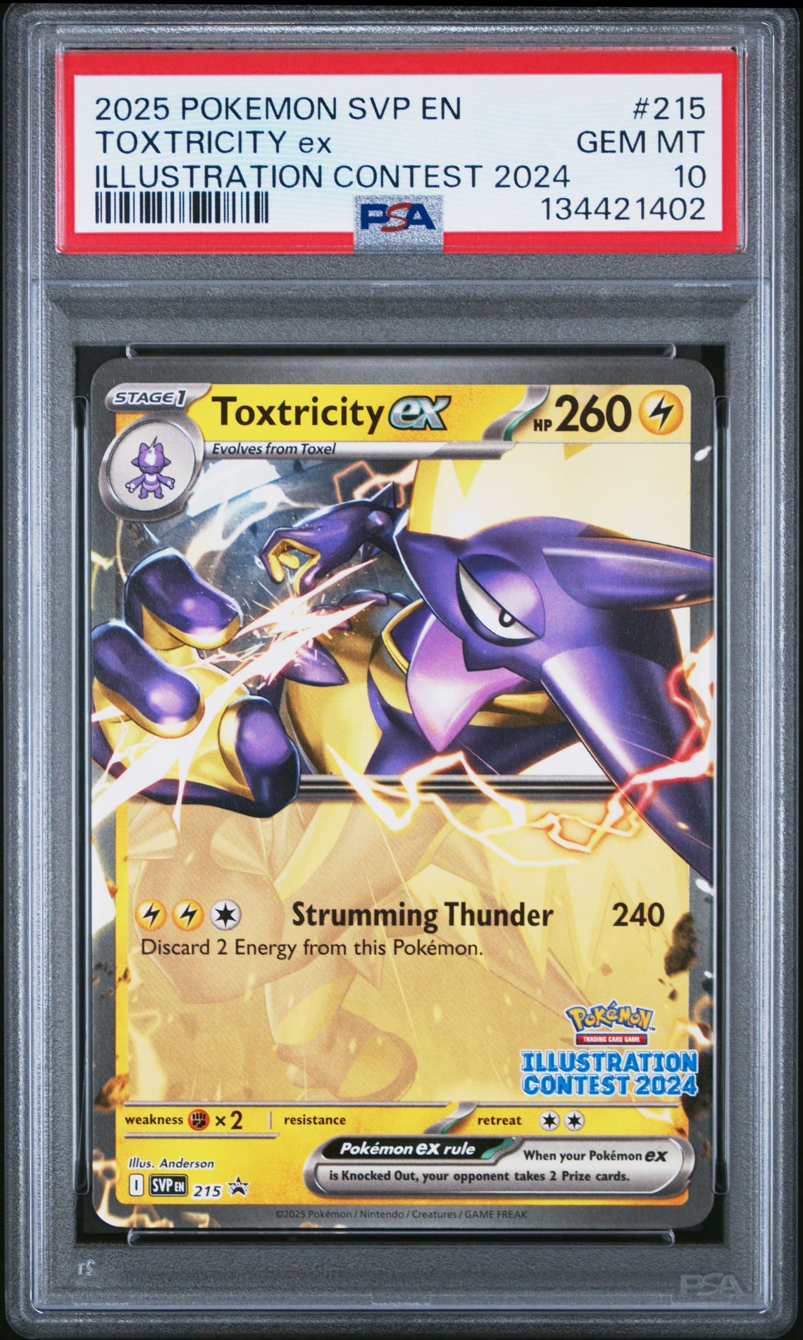 2025 Pokemon POKEMON SVP EN-SV BLACK STAR PROMO ILLUSTRATION CONTEST 2024 #215 Toxtricity Ex front