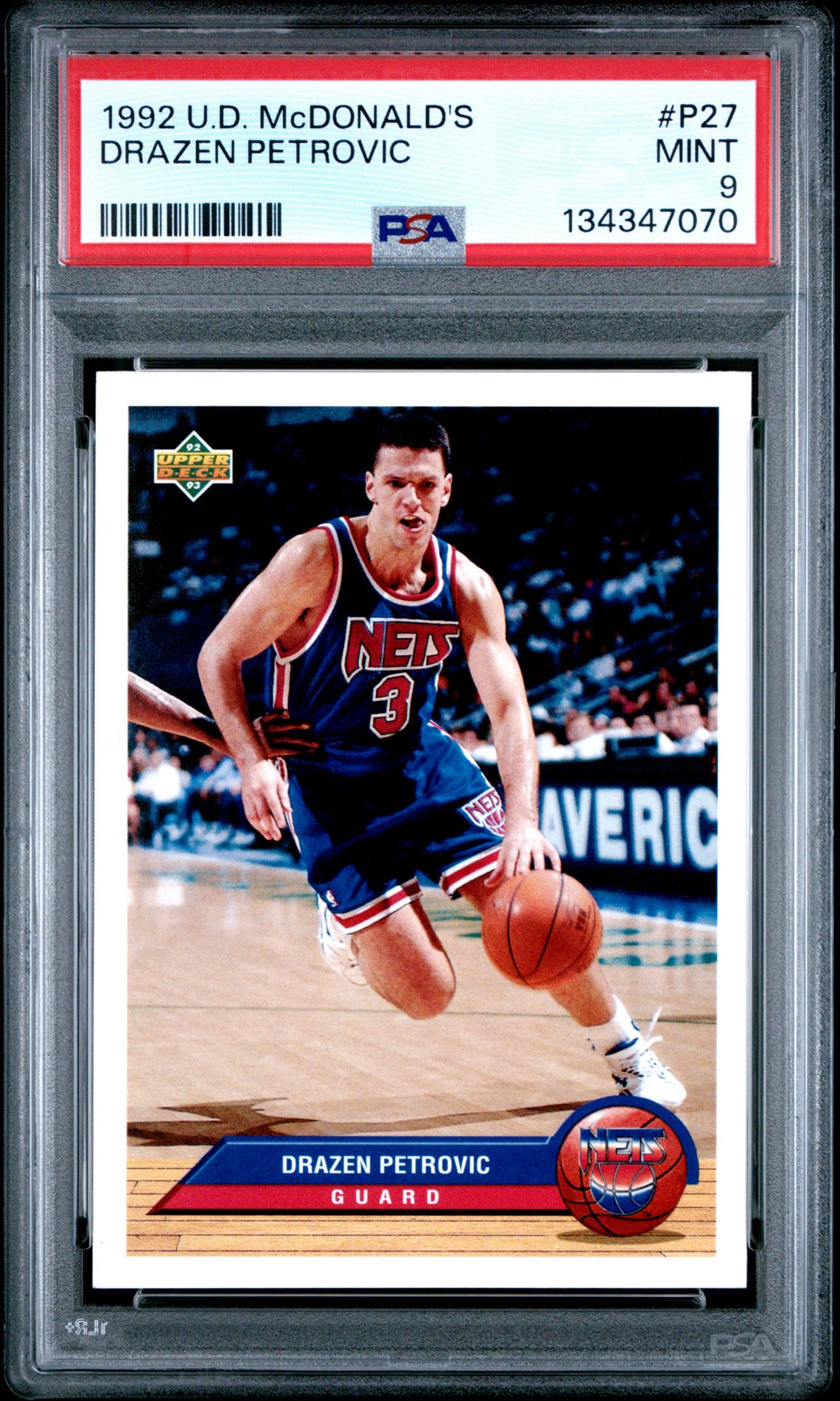 1992 Upper Deck Mcdonald's Drazen Petrovic #P27 Mint 9 front