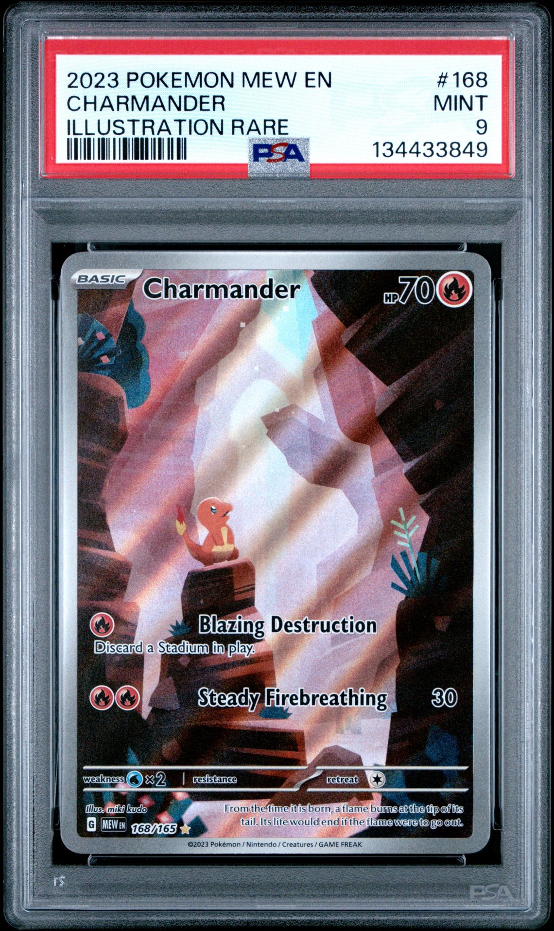 2023 Pokemon Mew En-151 Charmander #168 (Illustration Rare) Mint 9 front