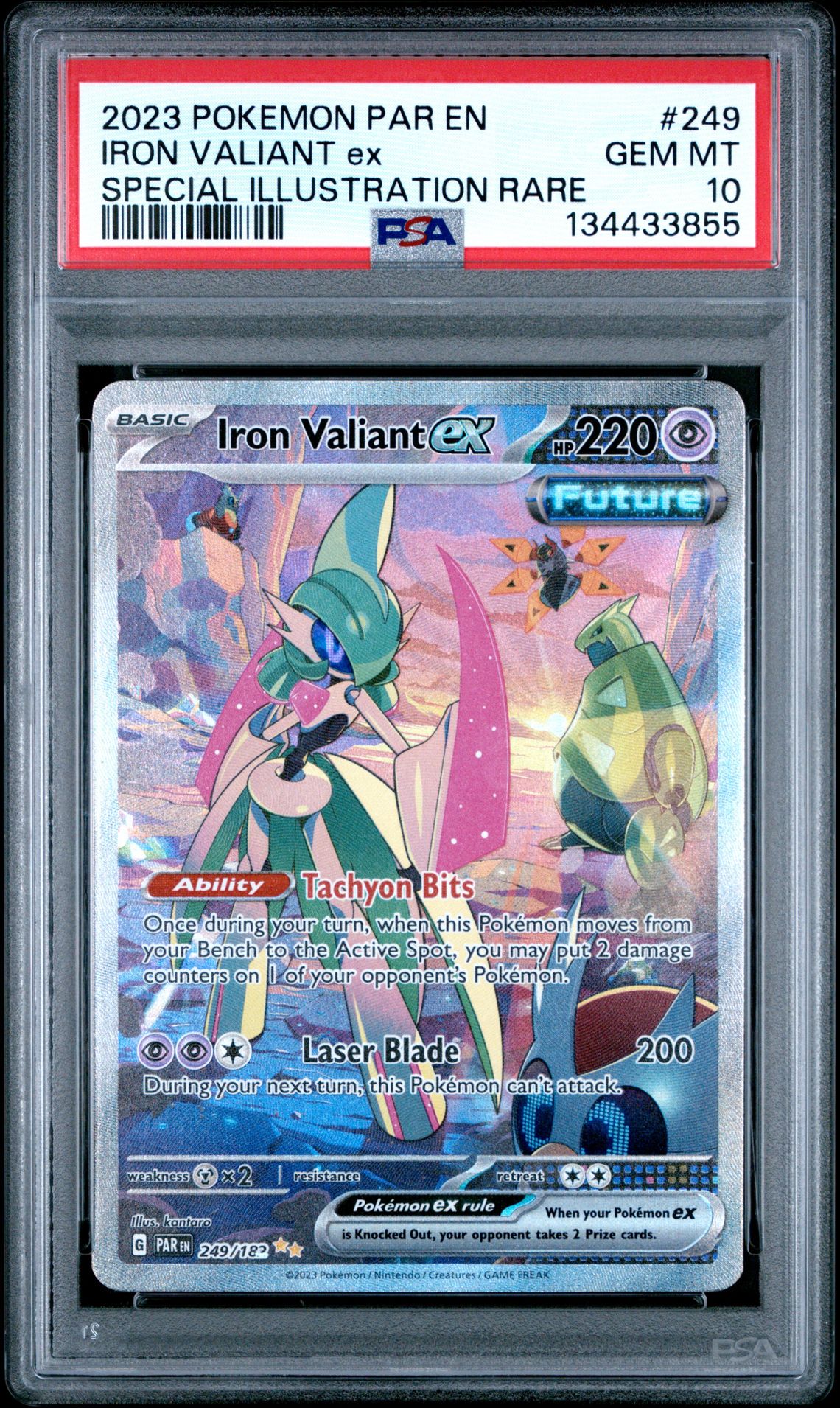 2023 Pokemon Par En-Paradox Rift Iron Valiant Ex #249 (Special Illustration Rare) Gem Mt 10 front