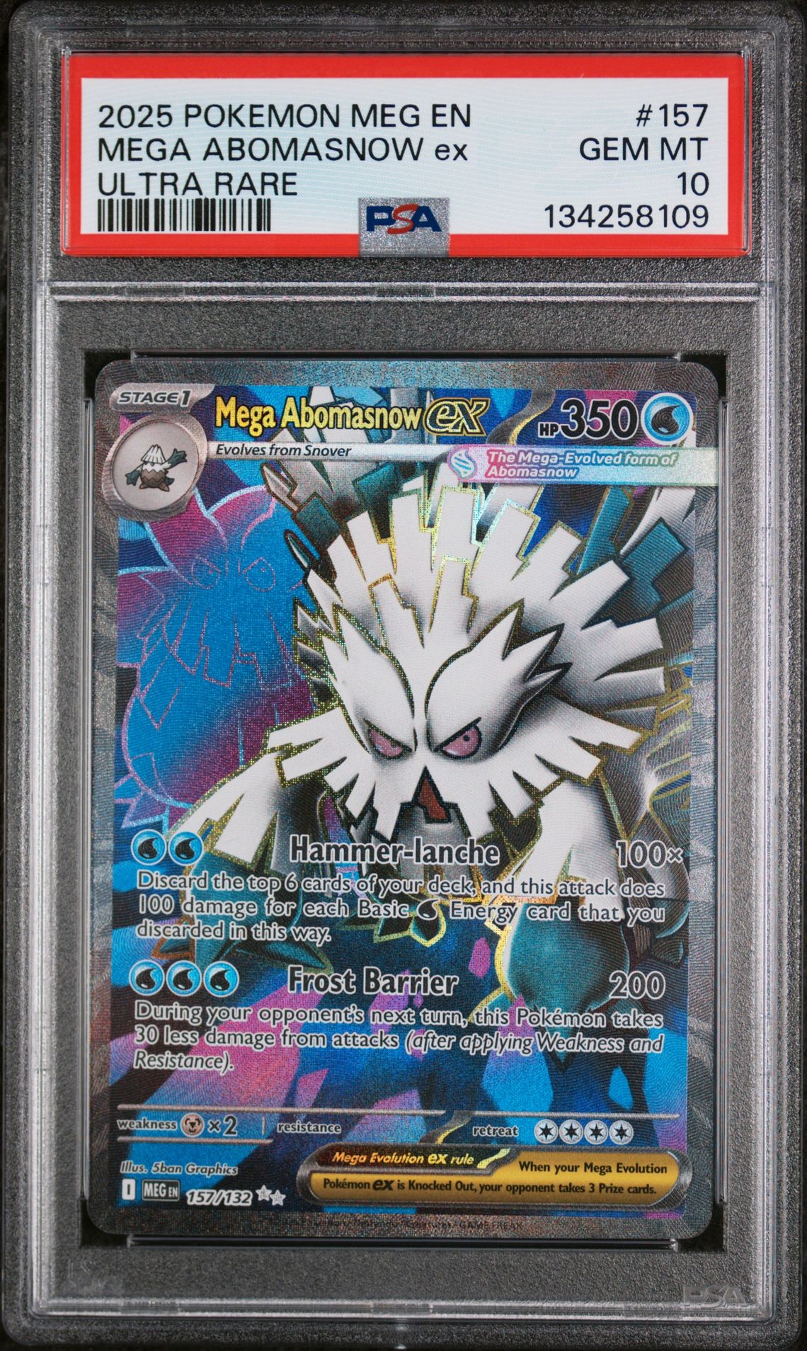 2025 POKEMON MEG EN-MEGA EVOLUTION ULTRA RARE #157 Mega Abomasnow Ex front