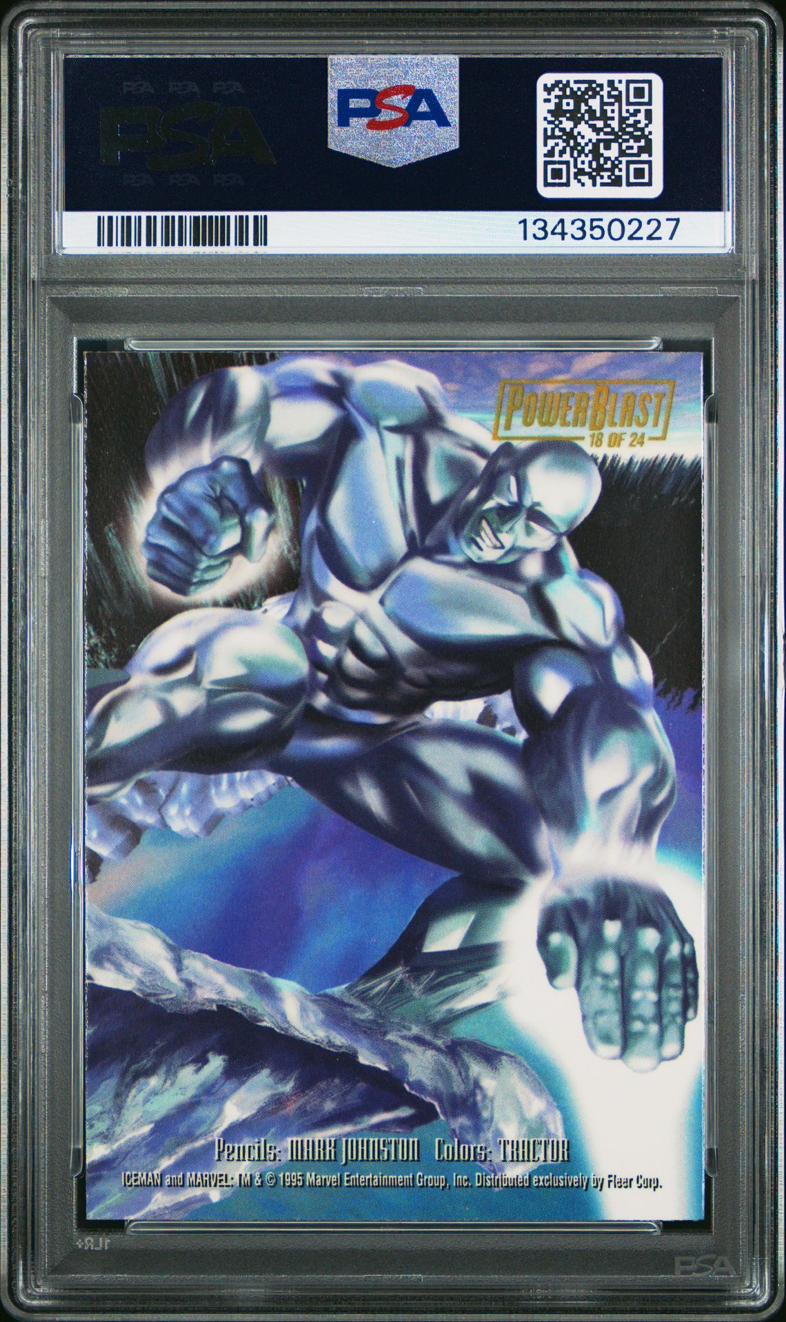 1995 Flair '95 Marvel Annual Powerblast Iceman #18 (Marvel Annual Powerblast) Mint 9 back