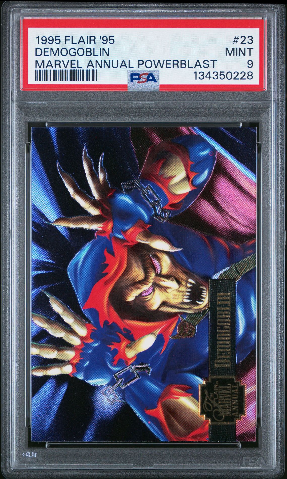 1995 Flair '95 Marvel Annual Powerblast Demogoblin #23 (Marvel Annual Powerblast) Mint 9 front