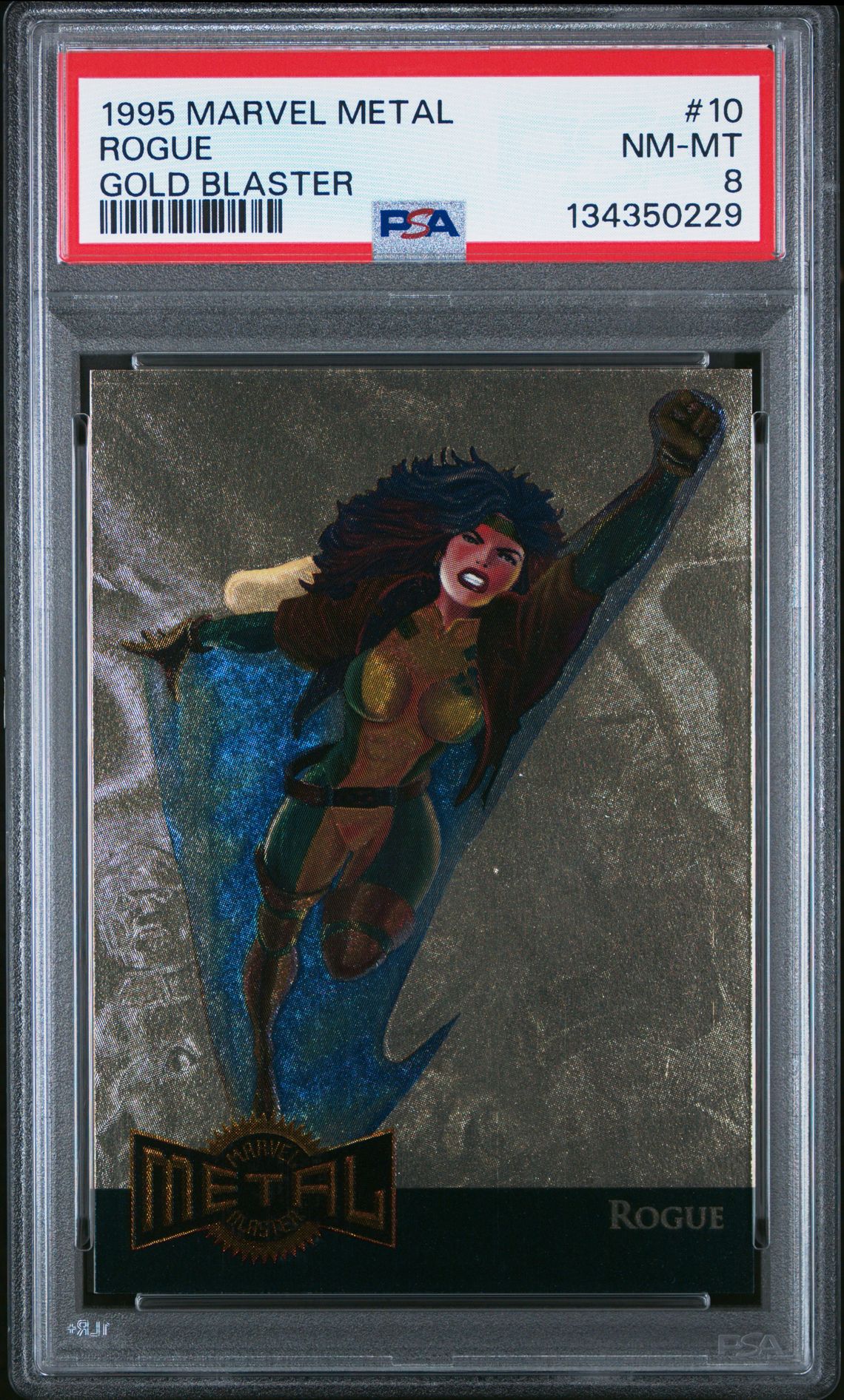 1995 Marvel Metal Metal Blaster Rogue #10 (Gold Blaster) Nm-Mt 8 front