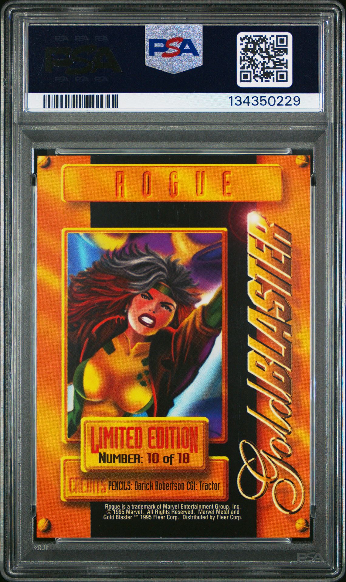 1995 Marvel Metal Metal Blaster Rogue #10 (Gold Blaster) Nm-Mt 8 back