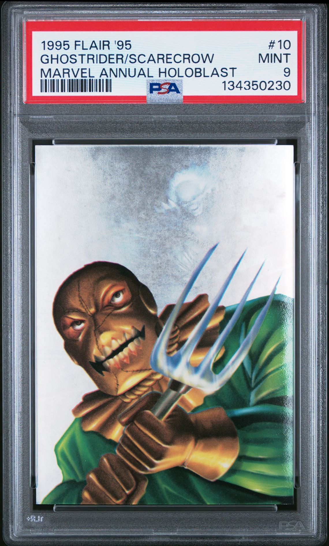 1995 Flair '95 Marvel Annual Holoblast Ghostrider/Scarecrow #10 (Marvel Annual Holoblast) Mint 9 front