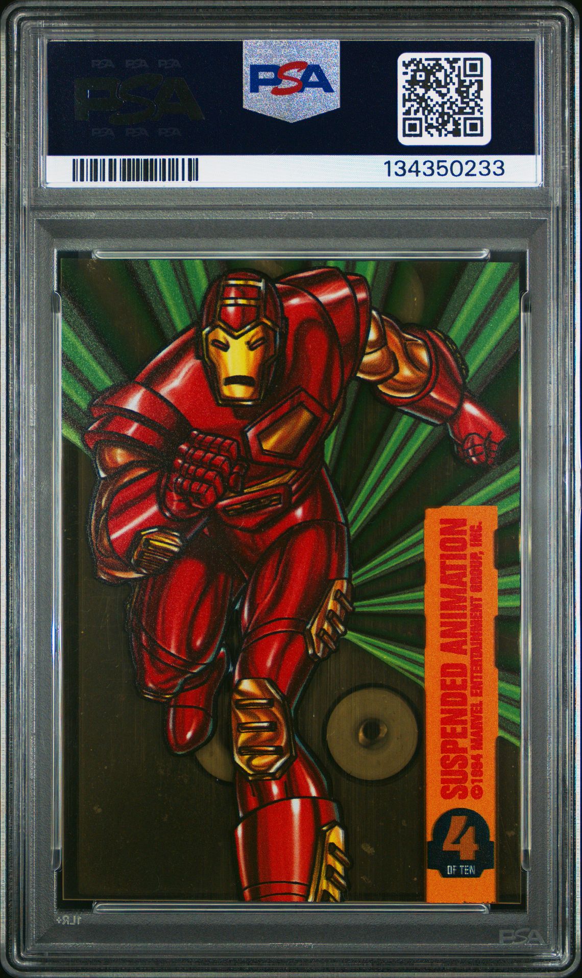 1994 Marvel Universe Suspended Animation Iron Man #4 (Suspended Animation) Ex-Mt 6 back