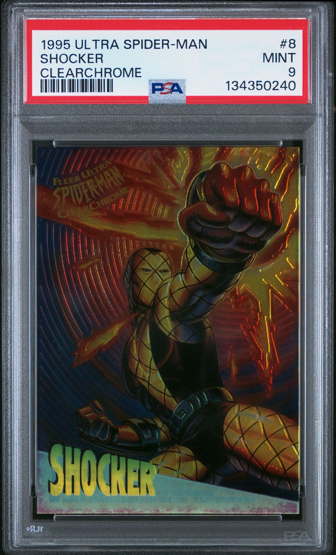 1995 Ultra Spider-Man Clearchrome Shocker #8 (Clearchrome) Mint 9 front