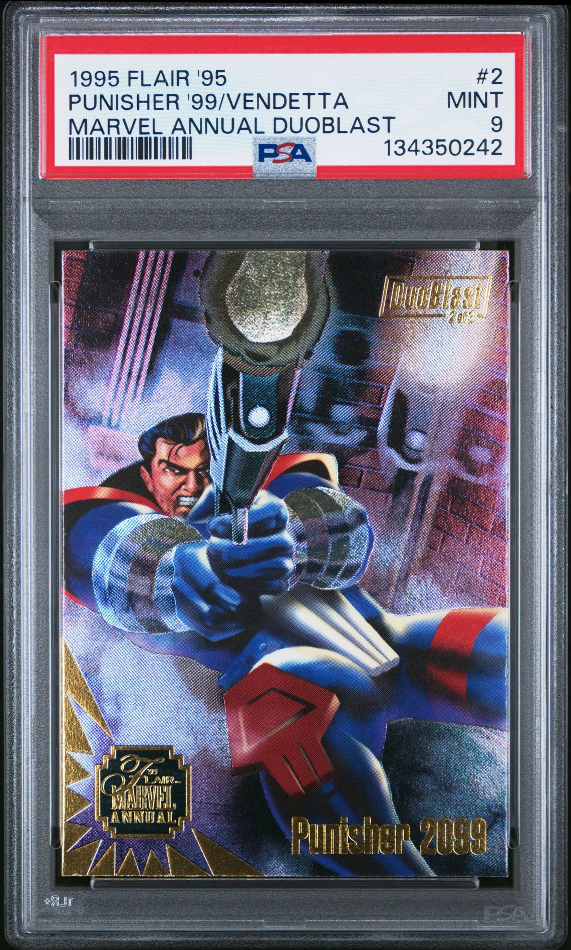1995 Flair '95 Marvel Annual Duoblast Punisher '99/Vendetta #2 (Marvel Annual Duoblast) Mint 9 front