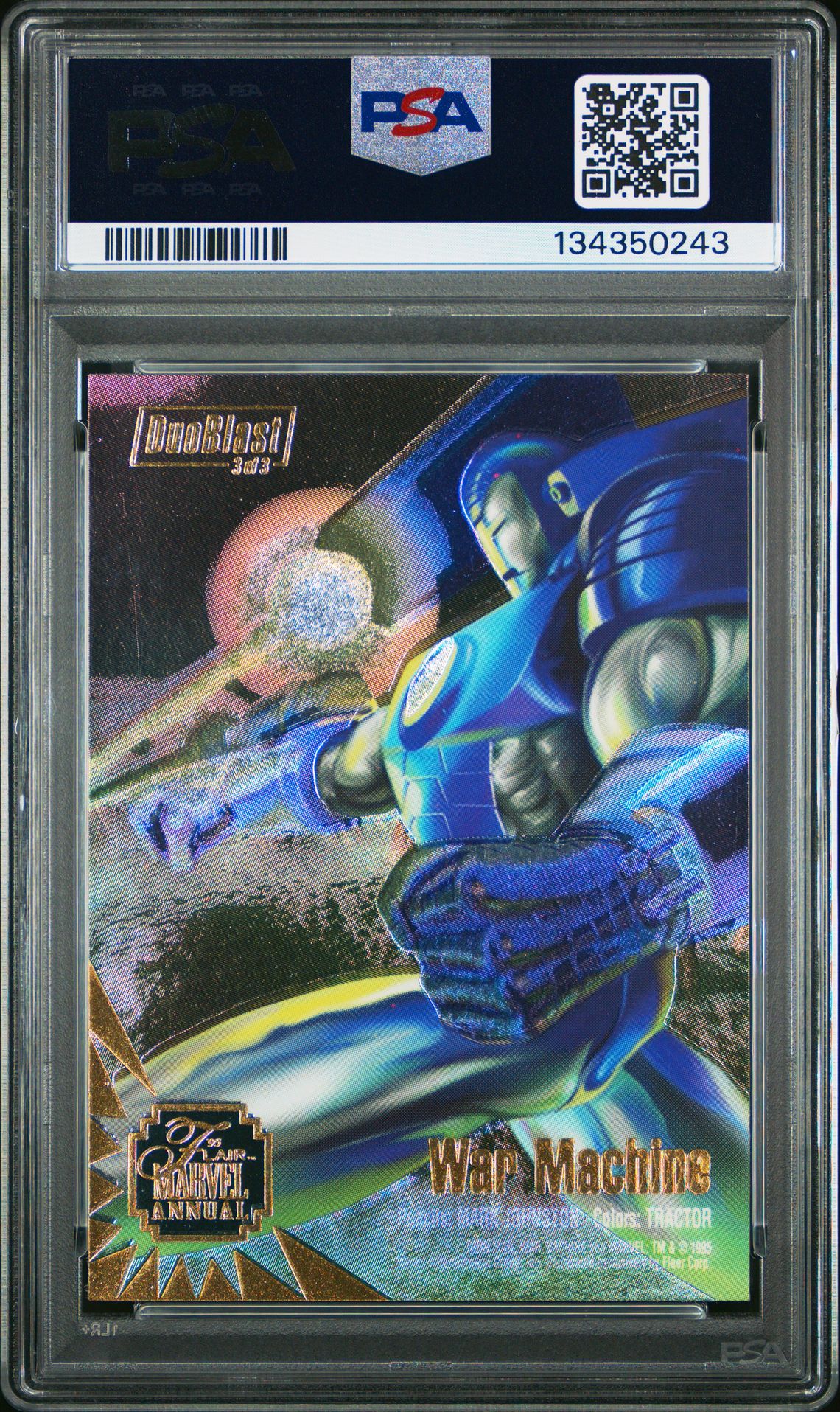 1995 Flair '95 Marvel Annual Duoblast Iron Man/War Machine #3 (Marvel Annual Duoblast) Mint 9 back