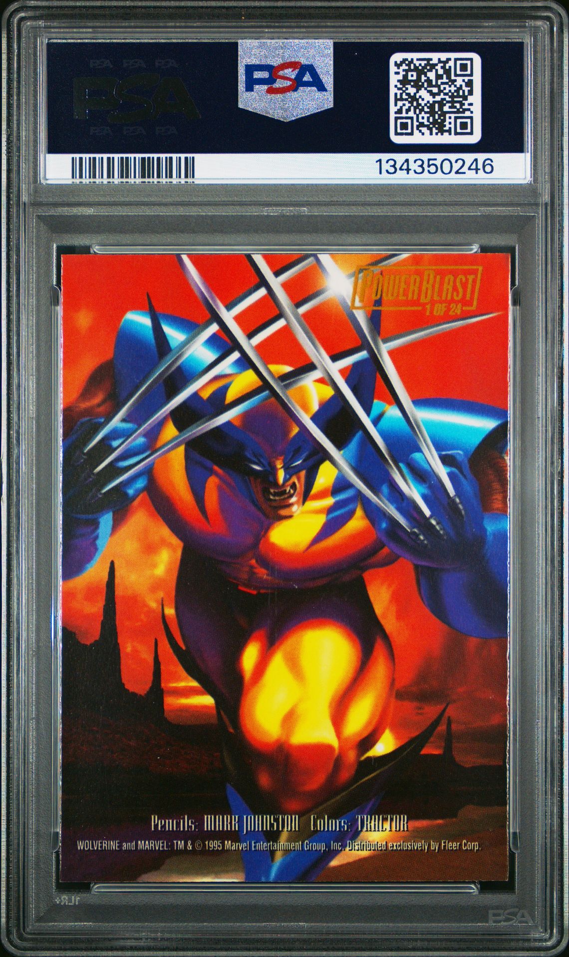 1995 Flair '95 Marvel Annual Powerblast Wolverine #1 (Marvel Annual Powerblast) Mint 9 back