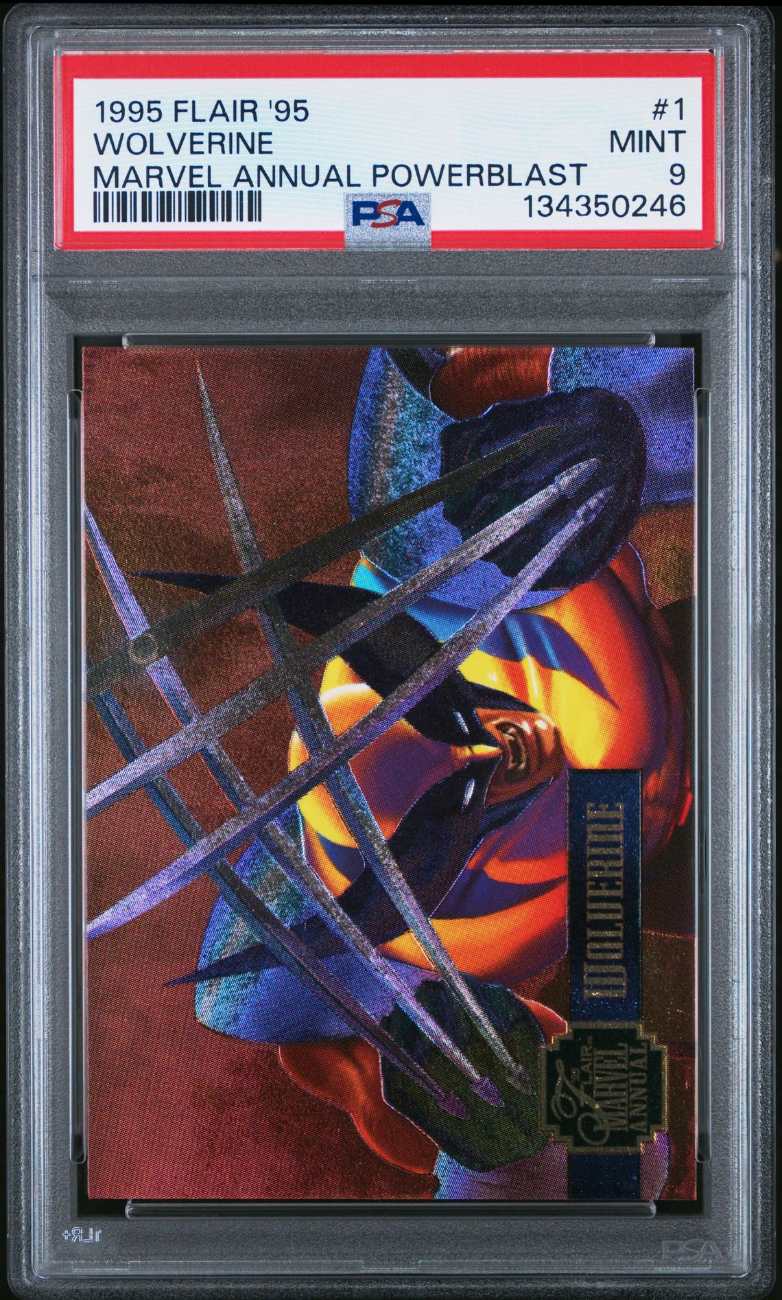 1995 Flair '95 Marvel Annual Powerblast Wolverine #1 (Marvel Annual Powerblast) Mint 9 front