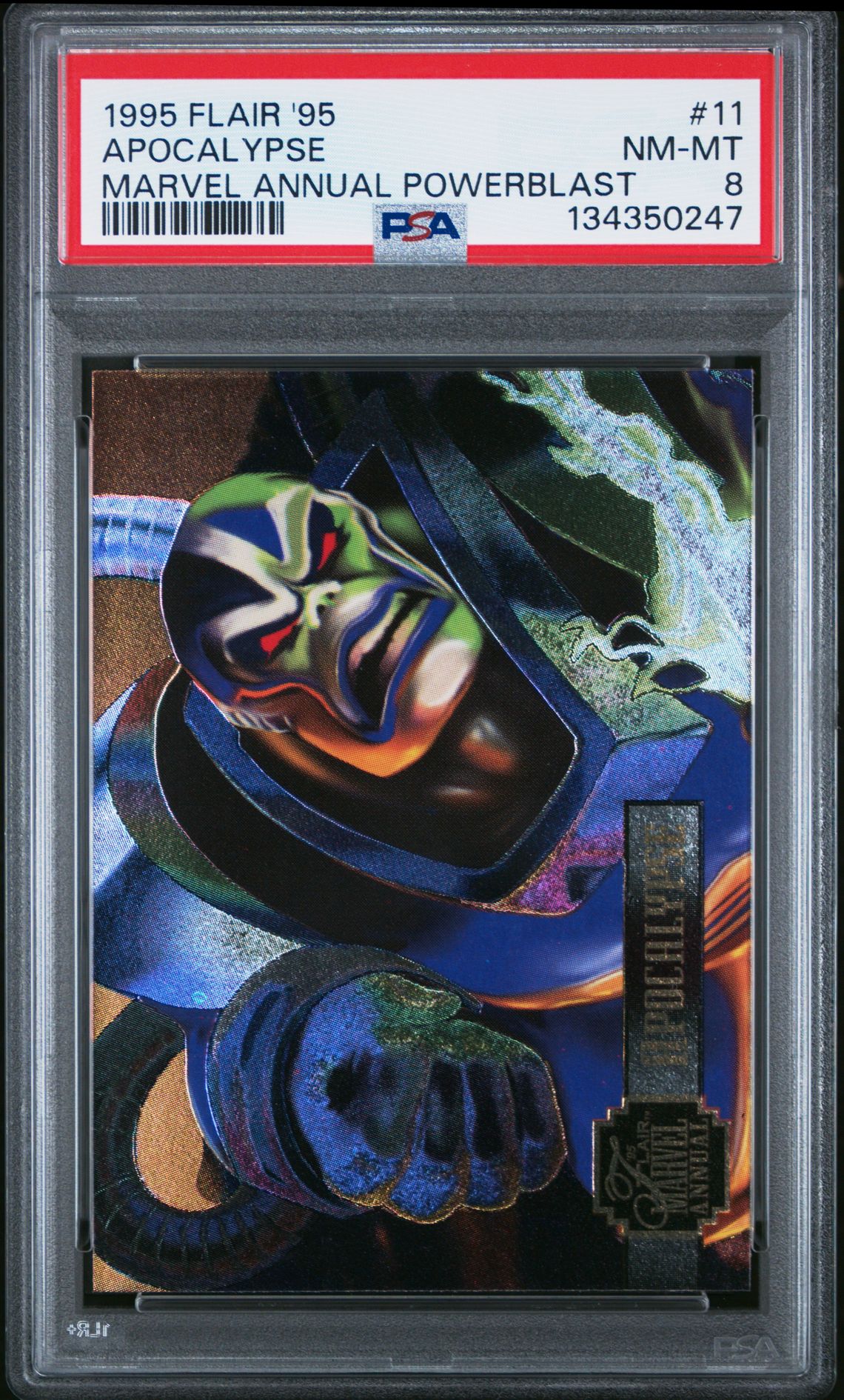 1995 Flair '95 Marvel Annual Powerblast Apocalypse #11 (Marvel Annual Powerblast) Nm-Mt 8 front