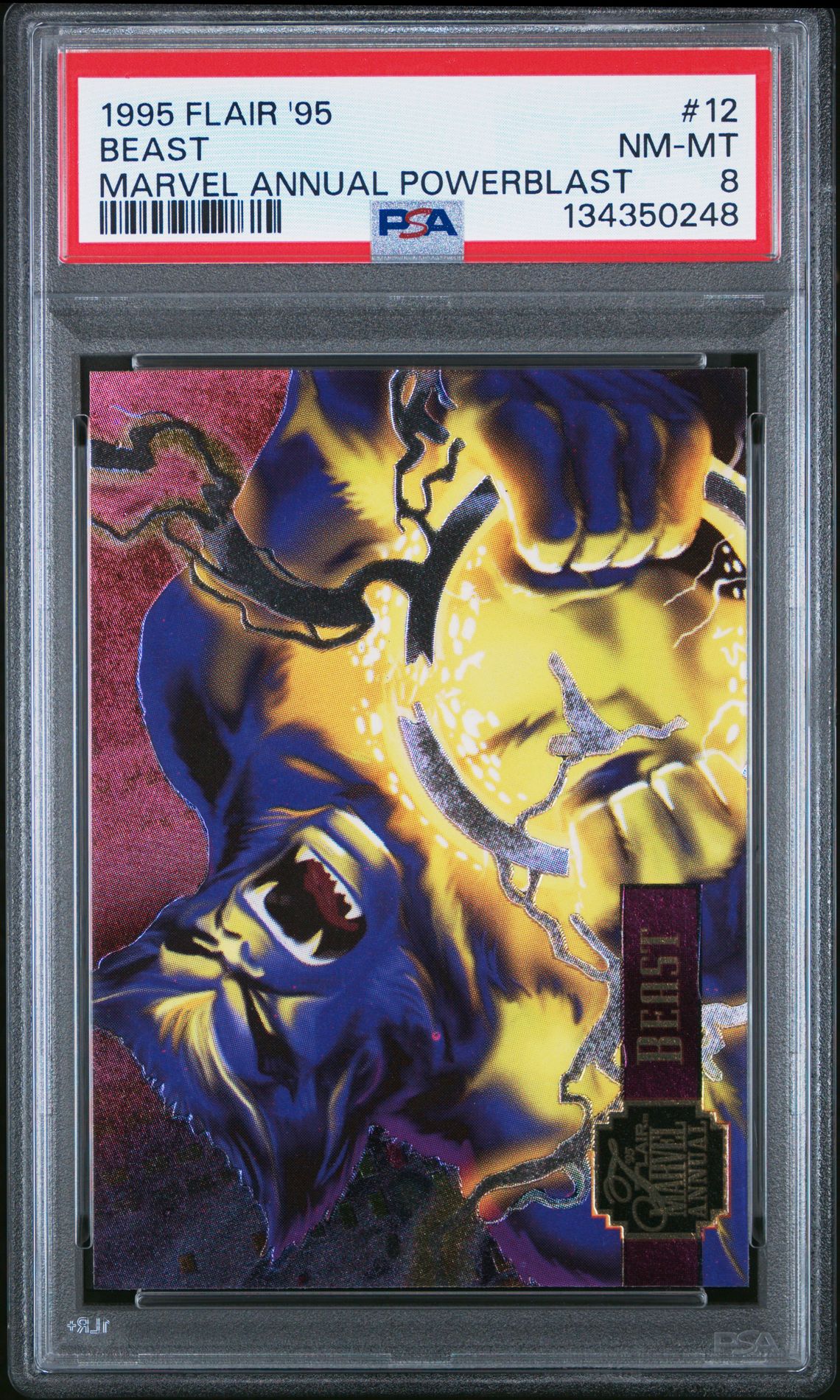 1995 Flair '95 Marvel Annual Powerblast Beast #12 (Marvel Annual Powerblast) Nm-Mt 8 front