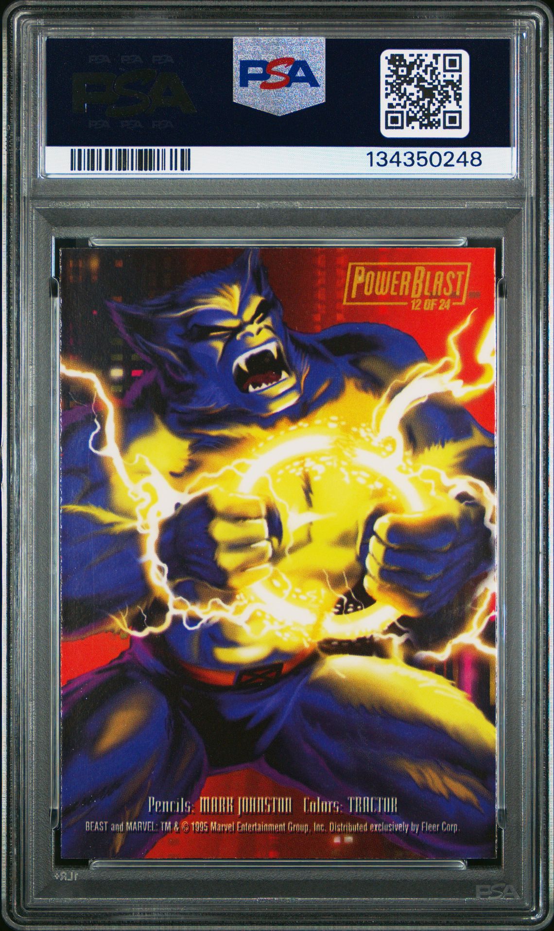 1995 Flair '95 Marvel Annual Powerblast Beast #12 (Marvel Annual Powerblast) Nm-Mt 8 back