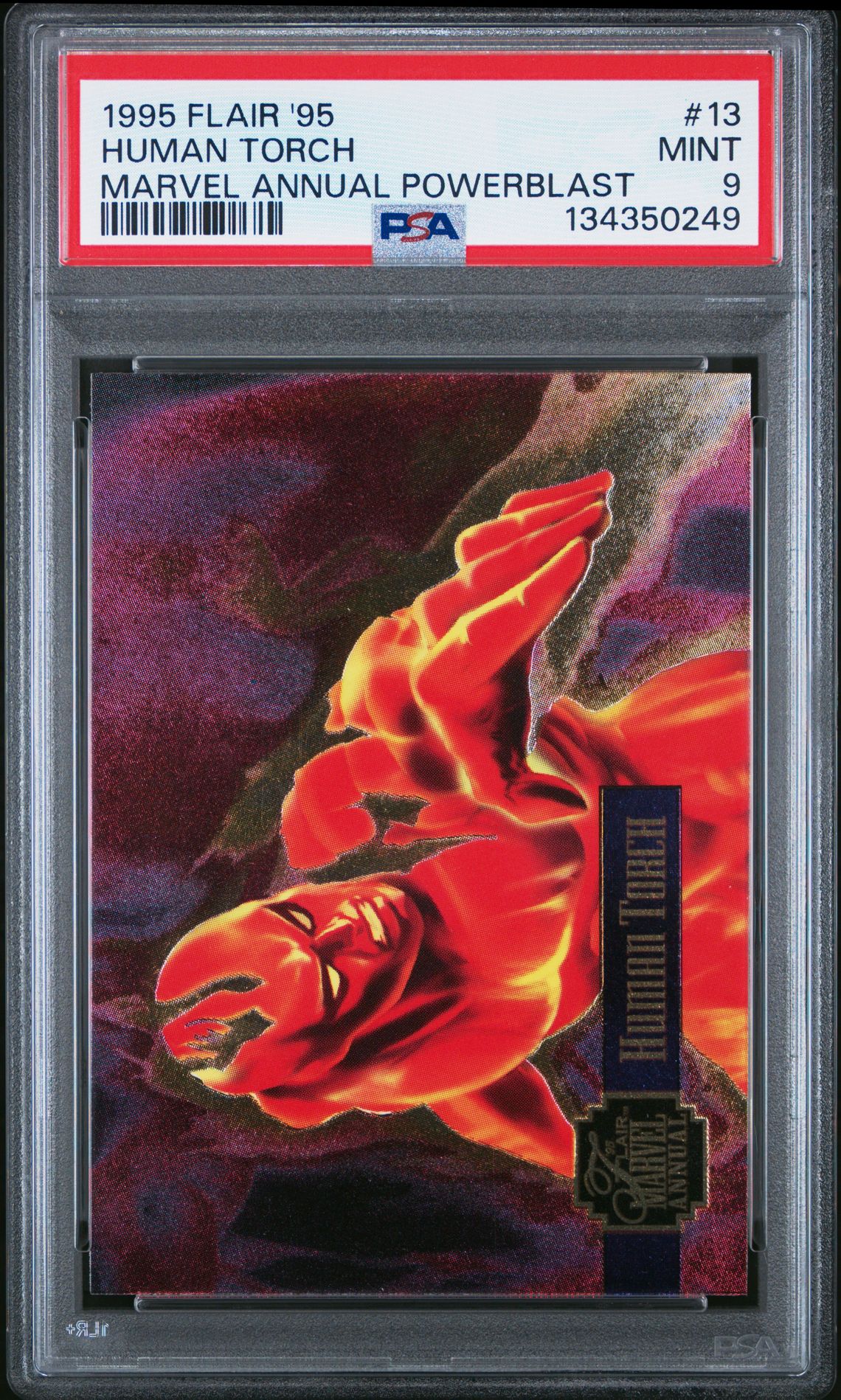 1995 Flair '95 Marvel Annual Powerblast Human Torch #13 (Marvel Annual Powerblast) Mint 9 front