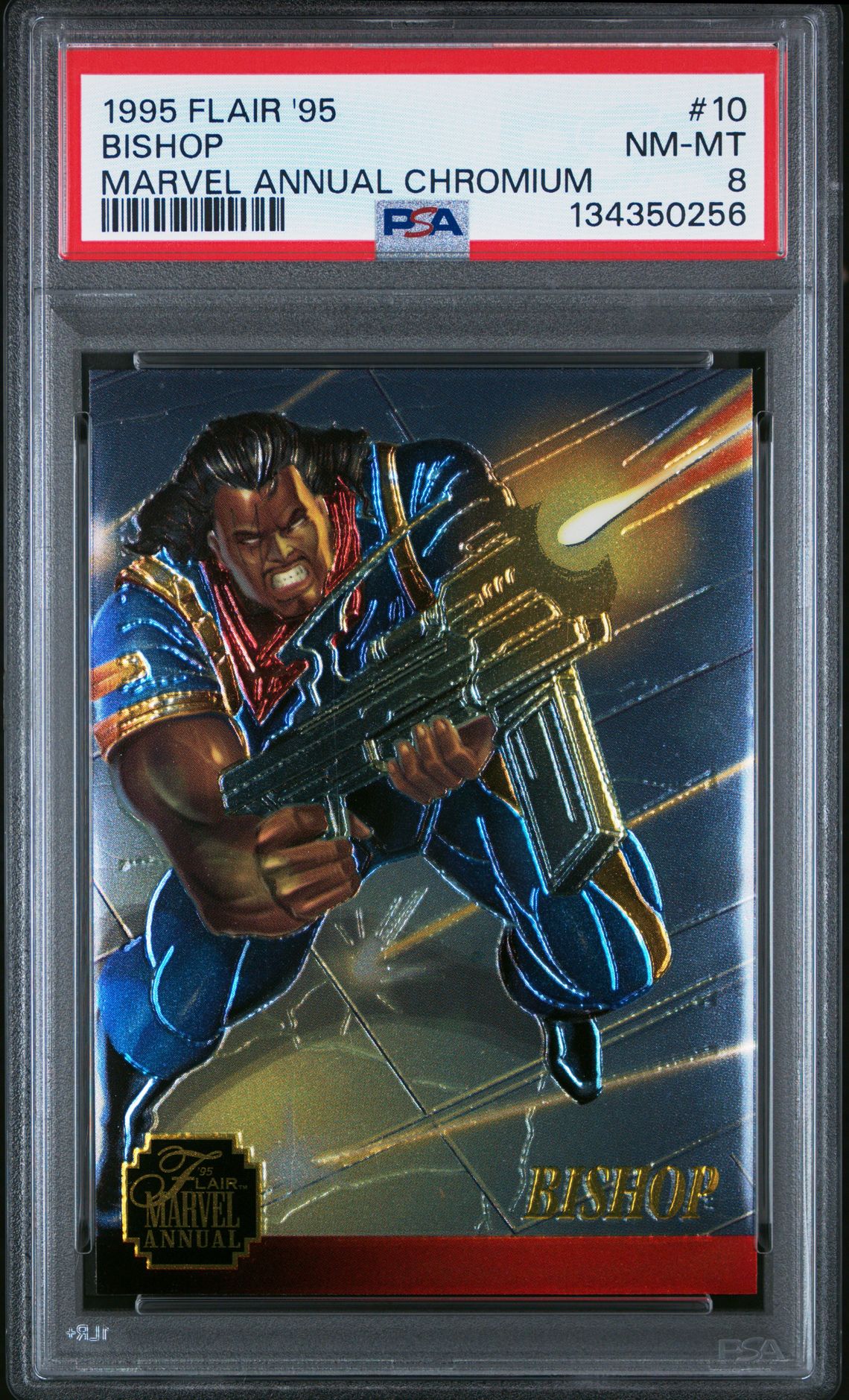 1995 Flair '95 Marvel Annual Chromium Bishop #10 (Marvel Annual Chromium) Nm-Mt 8 front