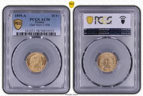 1895-A 10 Fr Gad-1016 F-508 AU58