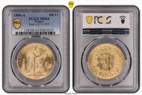 1886-A 100 Fr Gad-1137 F-552 MS64