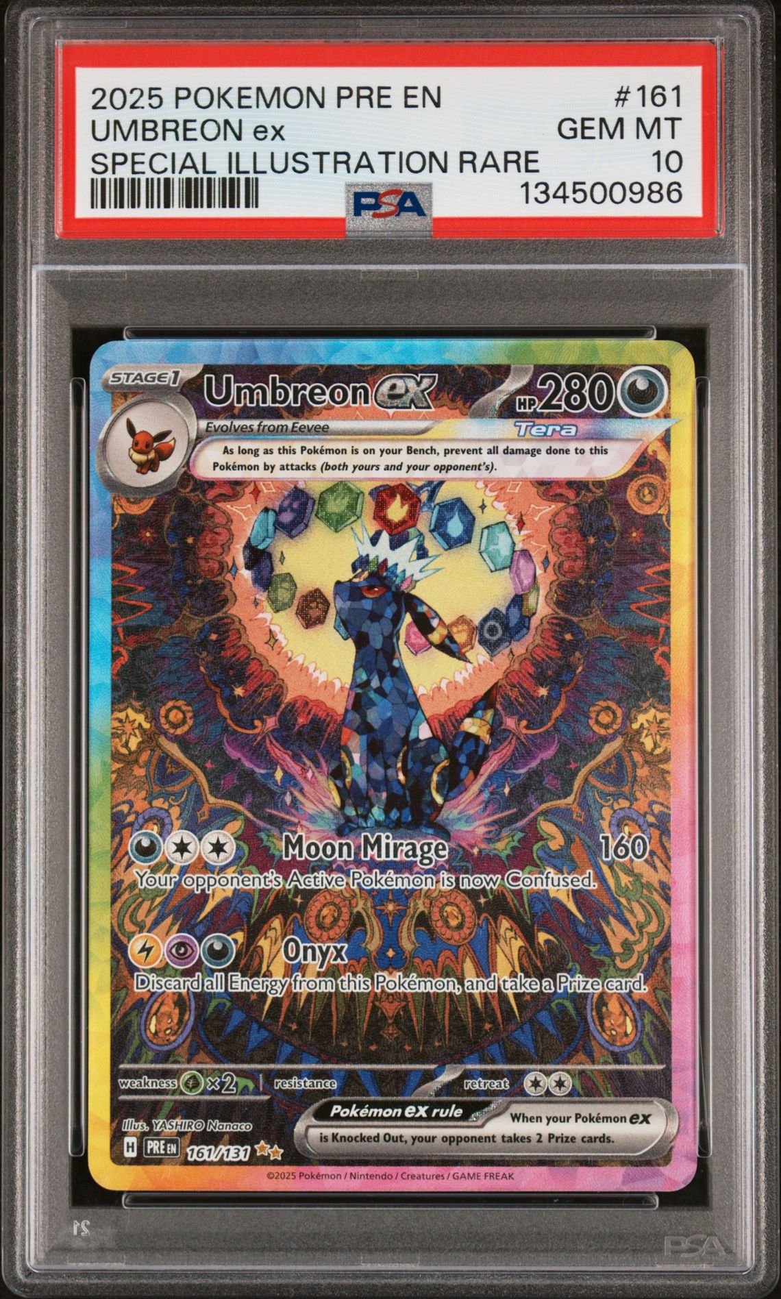 2025 Pokemon POKEMON PRE EN-PRISMATIC EVOLUTIONS SPECIAL ILLUSTRATION RARE #161 Umbreon Ex front