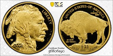 2008-W $25 American Buffalo .9999 Fine Gold PR70DCAM