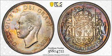 1949 50C Narrow Date MS64