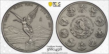 2018-Mo Onza Libertad Ag - Antiqued SP70