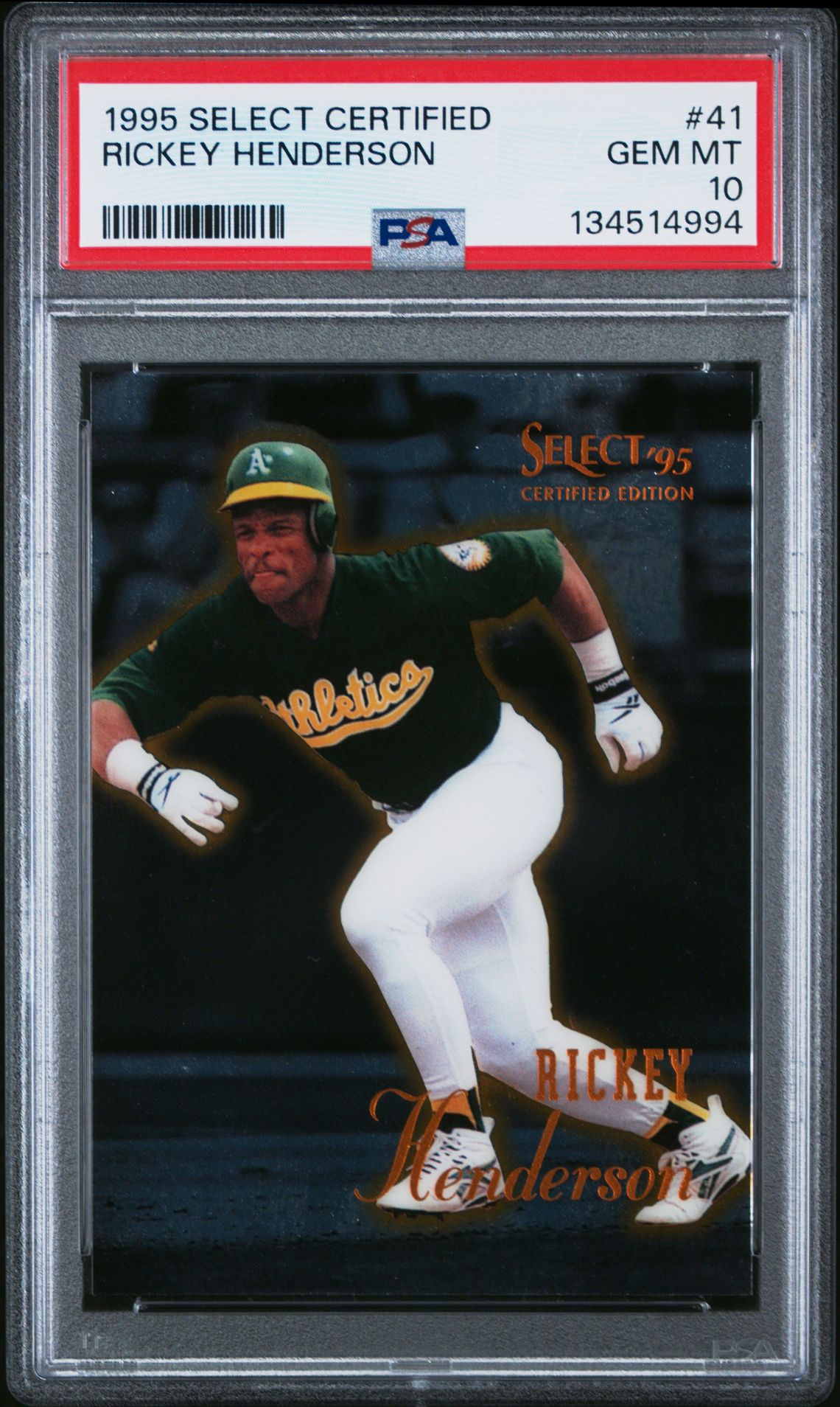 1995 Panini SELECT CERTIFIED #41 Rickey Henderson front