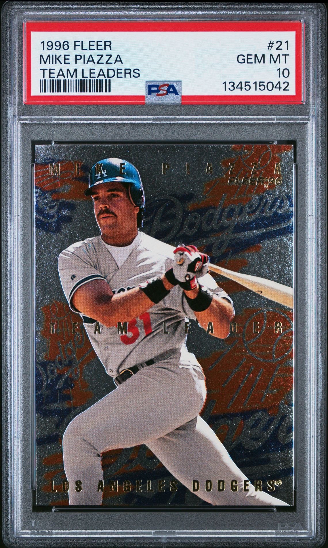 1996 Fleer Fleer Team Leaders #21 Mike Piazza front