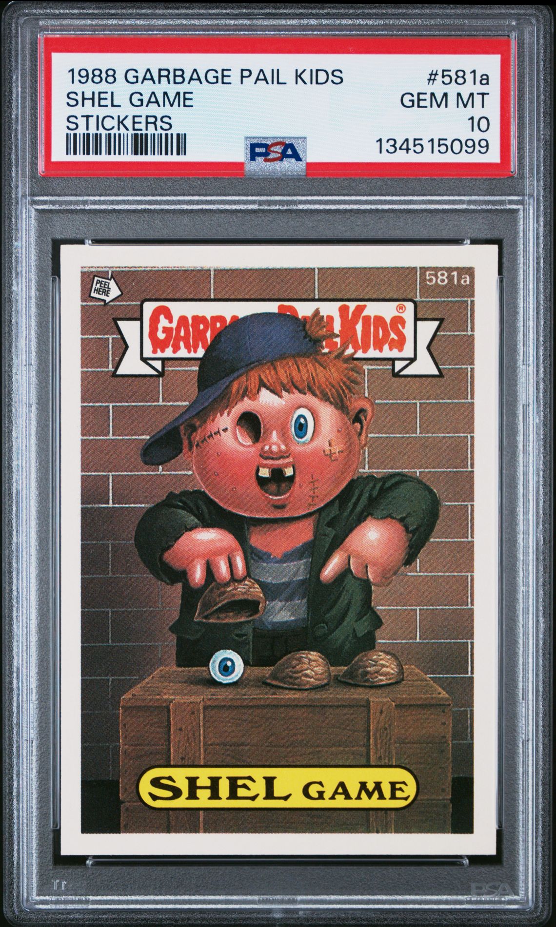 1988 Topps GARBAGE PAIL KIDS STICKERS #581A Shel Game front