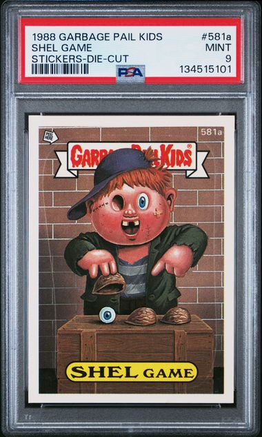 1988 Topps Garbage Pail Kids Series 14 Die-Cut #581A Shel Game front