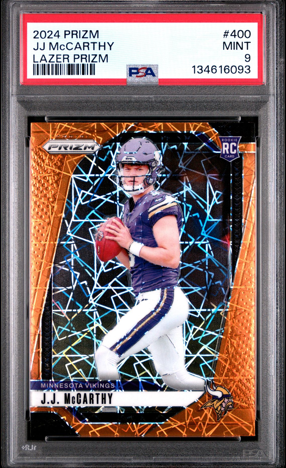 2024 Panini Prizm Jj Mccarthy #400 (Lazer Prizm) Mint 9 front