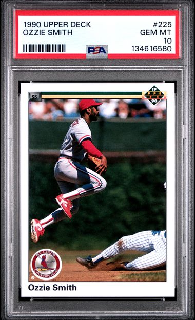1990 Deck #225 Ozzie Smith front