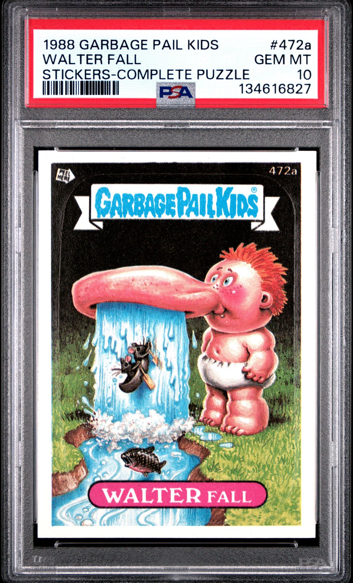 1988 Topps GARBAGE PAIL KIDS STICKERS STICKERS-COMPLETE PUZZLE #472A Walter Fall front