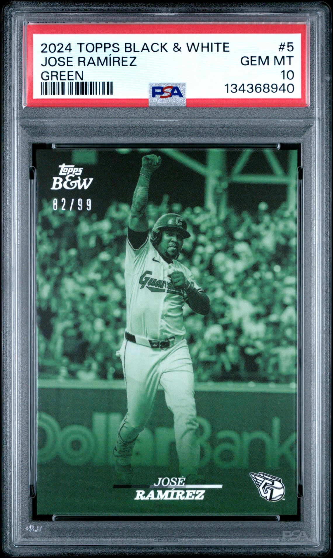 2024 Topps TOPPS BLACK AND WHITE GREEN #5 Jose Ramírez front