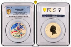 2025-P $1 Black Cockatoo Al-Br Ngana Nyitting, Colorized MS69