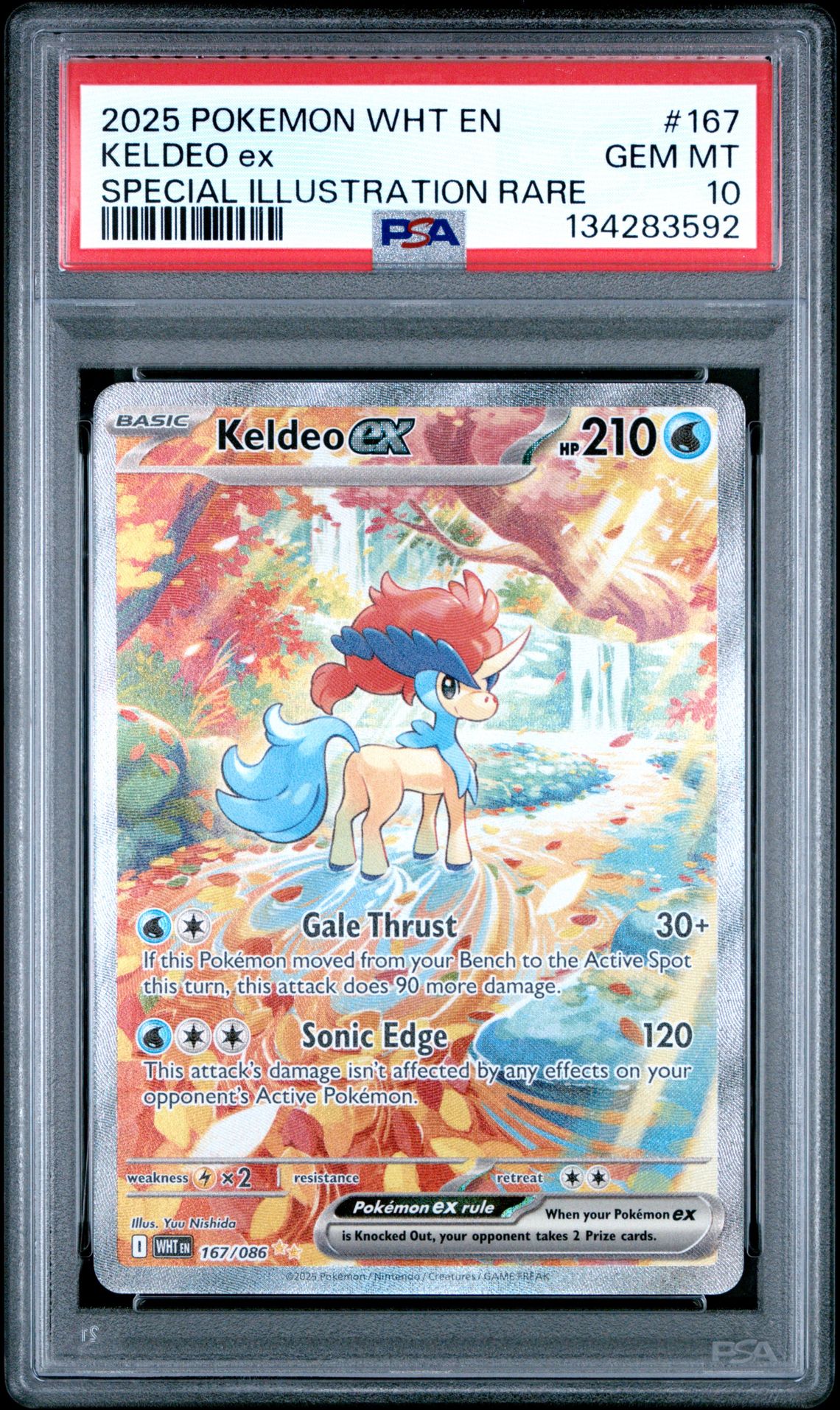 2025 Pokemon Wht En-White Flare Keldeo Ex #167 (Special Illustration Rare) Gem Mt 10 front