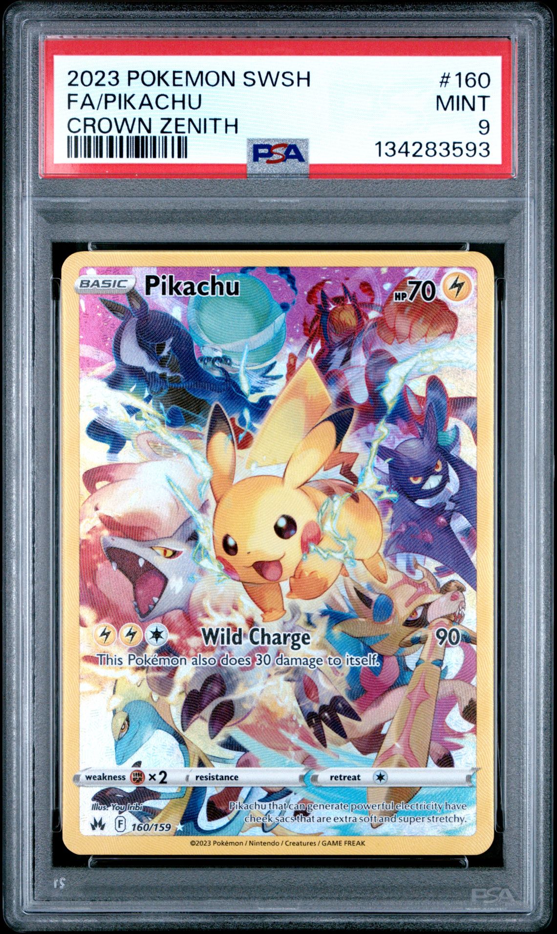 2023 Pokemon Sword And Shield Crown Zenith Fa/Pikachu #160 (Crown Zenith) Mint 9 front